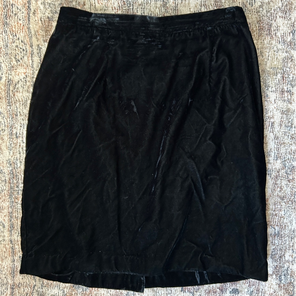 Vintage Crushed Velvet Black Skirt